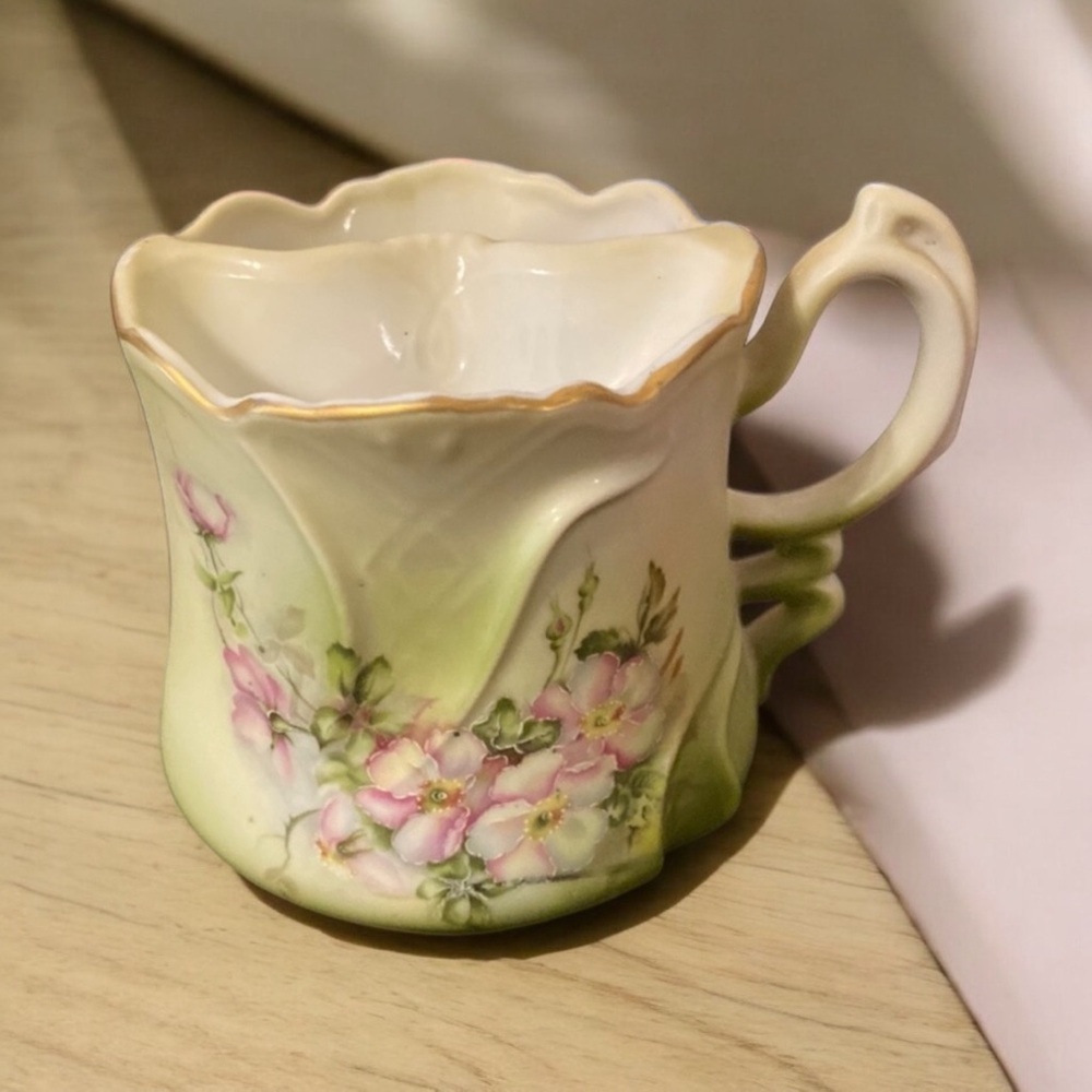 Nippon vintage hand painted tea cup or mustache cup